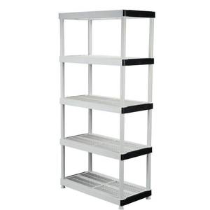 Gray 5-Tier Plastic Garage Storage Shelving Unit (36 in. W x 72 in. H x 18 in. D) by HDX- not used