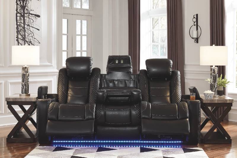 lot 19 image: Ashley Furniture Party Time Power Reclining Sofa, 3700315 - NEW IN BOX - LOW $800.00 RESERVE