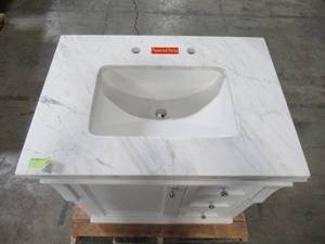 lot 208 image: Foremost Naples 30 in. W x 21-78 in. D x 34 in. H Vanity in White with Top NAWA3021D