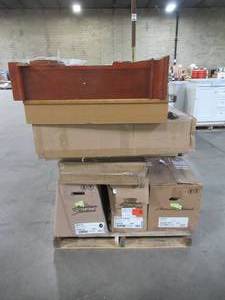 lot 210 image: WHOLESALE MIXED PALLET OF TOILETS AND MEDICINE CABINETS
