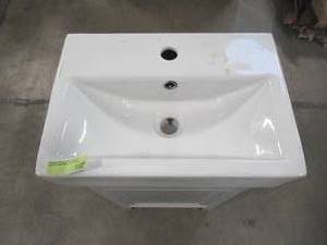 lot 304 image: Home Decorators Collection Arvesen 18 in. W x 12 in. D Vanity in Grey with Ceramic Vanity Top in White with White Sink Arvesen 18W