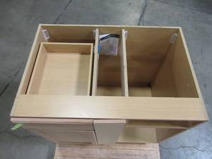 lot 322 image: Hampton Bay Hampton Assembled 36x34.5x24 in. Blind Base Corner Cabinet in Unfinished Beech KBBC45-UF