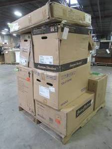 lot 333 image: WHOLESALE MIXED PALLET OF TOILETS, TANKS, SINKS AND MORE