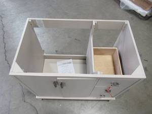 lot 335 image: Home Decorators Collection Shaelyn 36 in. W x 21.75 in. D Vanity Cabinet Only in Rainy Day SLRV3622DL