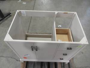 lot 336 image: Home Decorators Collection Shaelyn 36 in. W x 21.75 in. D Vanity Cabinet Only in Rainy Day SLRV3622DL