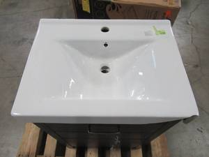 lot 340 image: Home Decorators Collection Cedarton 24 in. W x 18 in. D Vanity in Espresso with Vitreous China Vanity Top in White and Basin HCCEDARTON24