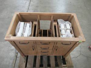 lot 350 image: Home Decorators Collection Bellington 42 in. W x 22 in. D Vanity in Almond Toffee Bellington 42