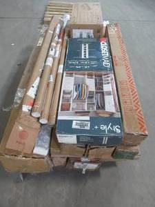 lot 111 image: WHOLESALE MIXED PALLET OF MISCELLANEOUS UMBRELLAS, INTERIOR FURNITURE AND MORE