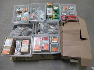 lot 214 image: WHOLESALE MIXED PALLET OF MISCELLANEOUS FASTENERS (Pallet can include, nails, screws, bolts, anchors, toggles and more)
