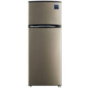 lot 245 image: RCA 7.5 cu. ft. Mini Refrigerator with Stainless Look, RFR725 - Slight Scratch and Dent.