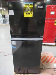 lot 244 image: Magic Chef 10.1 cu. ft. Top Freezer Refrigerator in Black, HMDR1000BE, - Hole On Backside