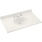 Ellipse 43 in. W x 22 in. D Solid Surface Vanity Top with Sink in Bisque