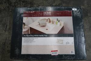 31 in. W Engineered Stone Single Vanity Top in Sparkling White with White Sink