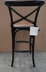 Eleanor 30.7 in. Hickory Bar Stool- Antique Black