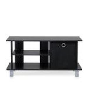 Furinno Simplistic 31.5 in. Espresso Black Wood TV Stand Fits TVs Up to 37 in. with Built-In Storage