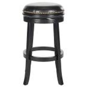 Safavieh Biagio 29 in. Black Swivel Cushioned Bar Stool