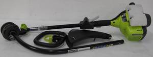 lot 5 image: 25cc 2-Cycle Attachment Capable Full Crank Curved Shaft Gas String Trimmer