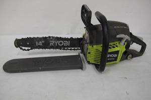 lot 21 image: Ryobi 14 in. 37cc 2-Cycle Gas Chainsaw