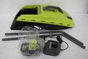 lot 28 image: Ryobi 13 in. ONE 18-Volt Lithium-Ion Cordless Battery Walk Behind Push Lawn Mower - 4.0 Ah BatteryCharger Included.