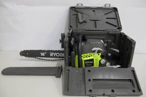 lot 35 image: RYOBI-18 in. 38cc 2-Cycle Gas Chainsaw with Heavy Duty Case.