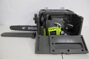 lot 36 image: RYOBI-18 in. 38cc 2-Cycle Gas Chainsaw with Heavy Duty Case.