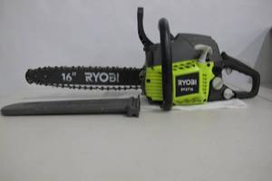 lot 58 image: Ryobi-16 in. 37cc 2-Cycle Gas Chainsaw with Heavy-Duty Case.