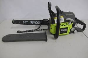 lot 61 image: Ryobi-14 in. 37cc 2-Cycle Gas Chainsaw.