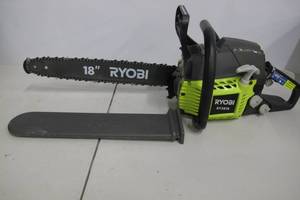 lot 64 image: Ryobi-18 in. 38cc 2-Cycle Gas Chainsaw with Heavy Duty Case.