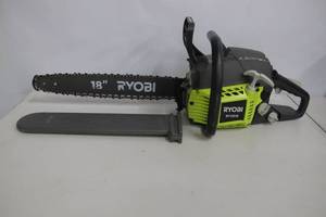 lot 70 image: Ryobi-18 in. 38cc 2-Cycle Gas Chainsaw with Heavy Duty Case.