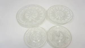 lot 52 image: Vintage French Clear Crystal Plates and Saucers