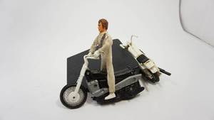 lot 58 image: 1970 Vintage Evel Knievel w Jump Suit  2 Vintage Evel Knievel Stunt Cycles  Black Stunt Ramp