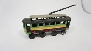 lot 65 image: Vintage Cast-Iron Toy Trolley
