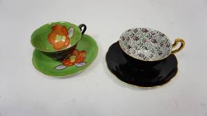 lot 89 image: Vintage Spenser Stevenson Bone China Cup & Saucer  Hand Painted Trimont China Cup & Saucer