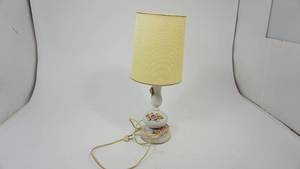 lot 90 image: Vintage Porcelain Rose Lamp with Shade