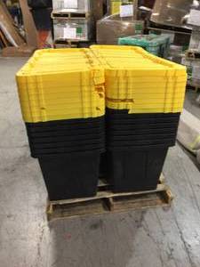 Pallet with Storage Bins not used see pictures large lot