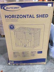 Suncast 2 ft. 8 in. x 4 ft. 5 in. x 3 ft. 9.5 in. Resin Horizontal Storage Shed not used