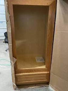 Hampton Assembled 33x84x24 in. Double Oven Kitchen Cabinet in Cognac by Hampton Bay in good conditions