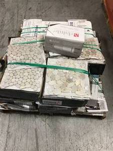 Pallet with mixed ceramic tiles and mosaic tiles see pictures not used