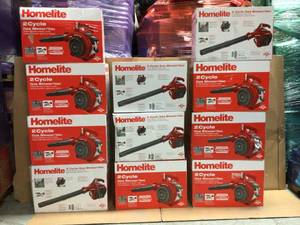 Pallet with Homelite  Gas Leaf Blowers various conditions open boxes see pictures
