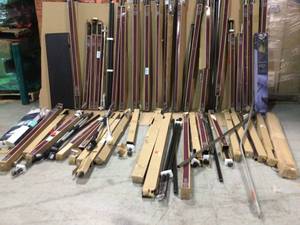 Large lot of Curtain Rods various sizes, models and conditions open box customer returns see pictures