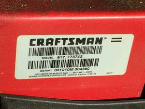 lot 102 image: Craftsman Weed 22 Inch Trimmer