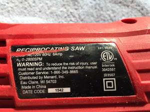 lot 115 image: Tool Shop Reciprocating Saw
