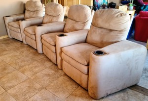 lot 8 image: Microfiber Reclining Theater Sofa
