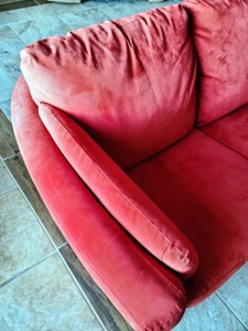 lot 17 image: Contemporary Red Sofa