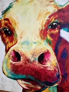 lot 29 image: Canvas Cow Print