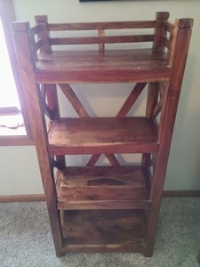 lot 41 image: Small Wooden Bookshelf w Fun Design