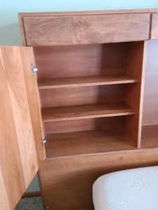 lot 43 image: Wooden King Size Headboard w Great Storage