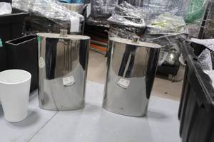Lot of (2) Decorative Metal Liquor Flasks 14 Silver
