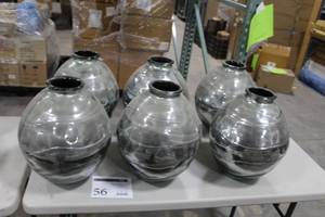Lot of (6) Decorative Vase Table Decor 14 Pewter