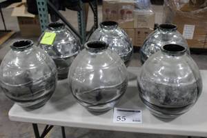 Lot of (6) Decorative Vase Table Decor 14 Pewter